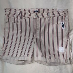 Old Navy Striped Denim Shorts 18 NWT Mid Rise
